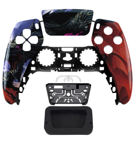 Glossy Roaring Dragon Faceplate Front Shell Case compatible with PS5 Controller