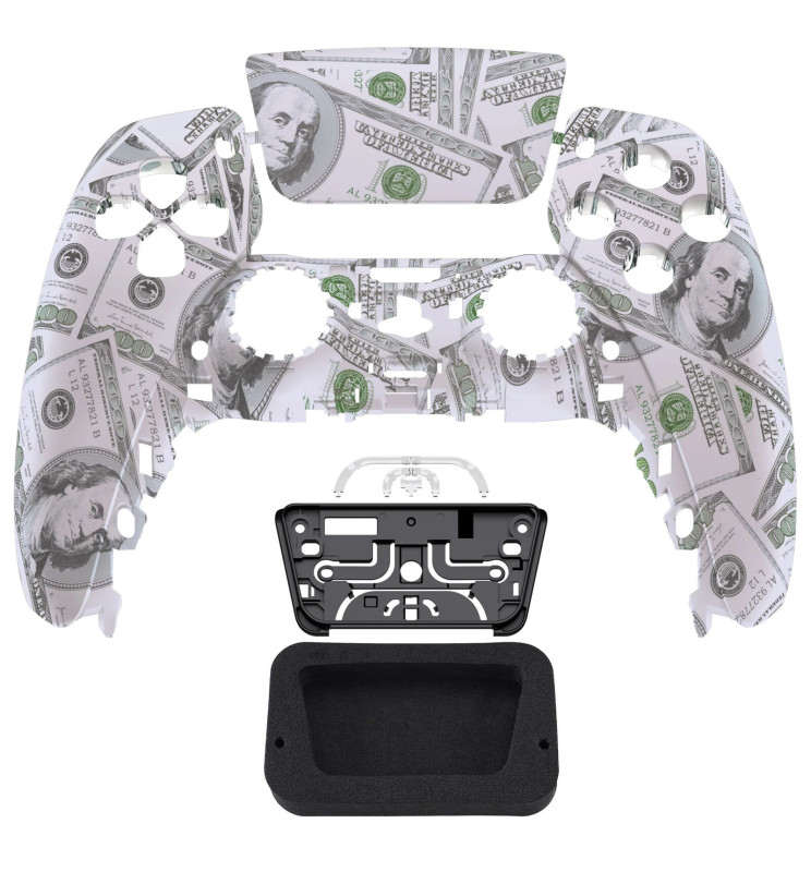Soft Touch Big Money Faceplate Front Shell Case compatible with PS5 Controller