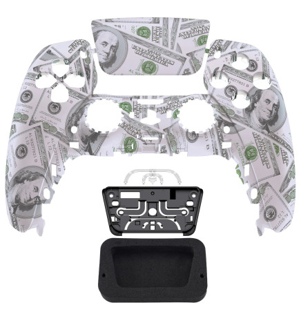 Soft Touch Big Money Faceplate Front Shell Case compatible with PS5 Controller