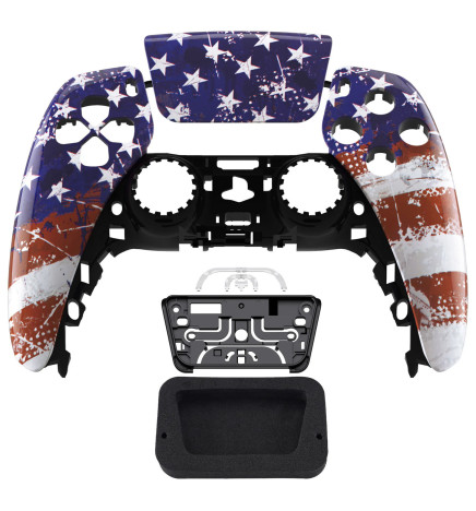 Glossy USA Flag Faceplate Front Shell Case compatible with PS5 Controller