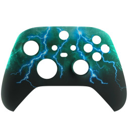 Green Lightning Soft Touch Faceplate Shell Case For Xbox Series X/S Controller