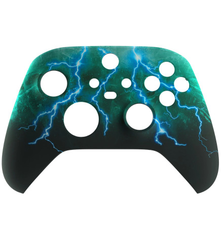 Green Lightning Soft Touch Faceplate Shell Case For Xbox Series X/S Controller