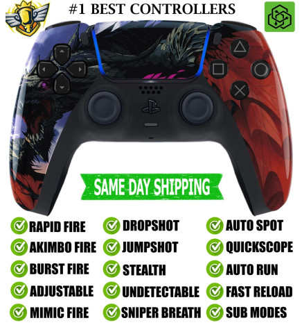 Roaring Dragon Silent Modz Rapid Fire Mod Wireless Modded Controller for PS5