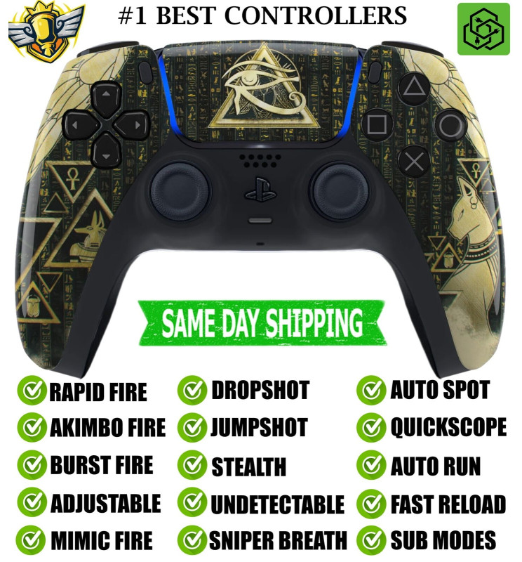 Glossy Eye of the Gods Silent Modz Rapid Fire Wireless Modded Controller for PS5