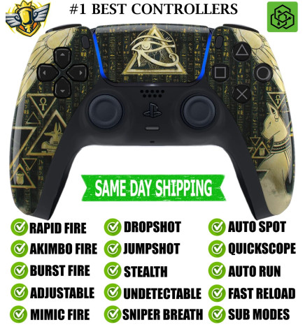 Glossy Eye of the Gods Silent Modz Rapid Fire Wireless Modded Controller for PS5