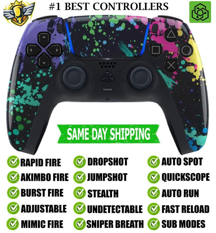 Glossy Watercolor Silent Modz Rapid Fire Mod Wireless Modded Controller for PS5