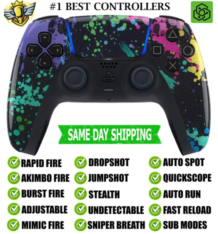 Glossy Watercolor Silent Modz Rapid Fire Mod Wireless Modded Controller for PS5