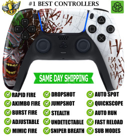 Glossy HAHAHA Clown Silent Modz Rapid Fire Wireless Modded Controller for PS5