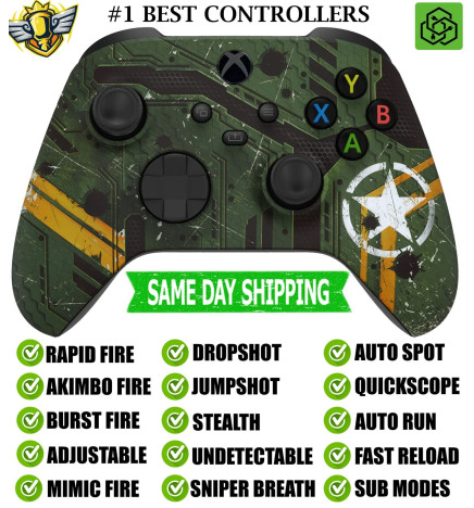 Army Mecha Silent Modz Rapid Fire Modded Controller for Xbox Series X/S, One, PC