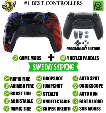 Roaring Dragon Pro V4 Modded+4 Paddles Silent Modz Wireless Controller for PS5