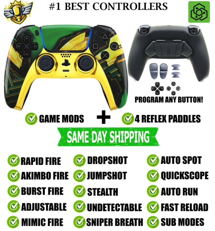Gold Ragnarök Pro V4 Modded+4 Paddles Silent Modz Wireless Controller for PS5