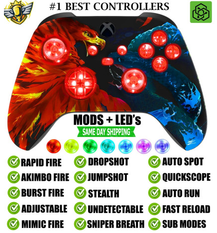 MODS + LEDs Fire and Ice Rapid Fire Modded Controller for Xbox Series X S