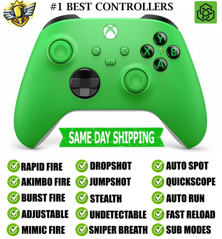 Best Rapid Fire Modded Controller Velocity Green Silent Modz for Xbox Series X S