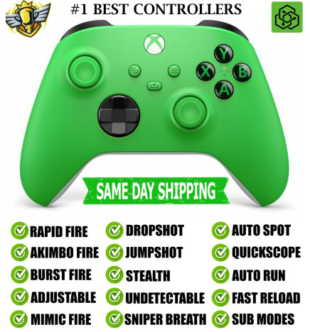 Best Rapid Fire Modded Controller Velocity Green Silent Modz for Xbox Series X S