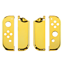 Glossy Shine Gold Chrome Front + Back Shells for Nintendo Switch Joycon & OLED