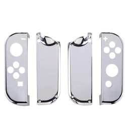 Glossy Shine Silver Chrome Front + Back Shells for Nintendo Switch Joycon & OLED