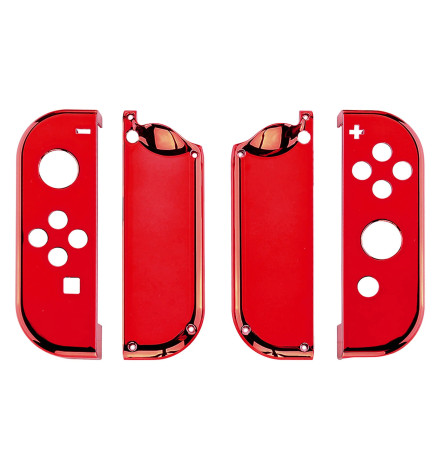 Glossy Shine Red Chrome Front + Back Shells for Nintendo Switch Joycon & OLED