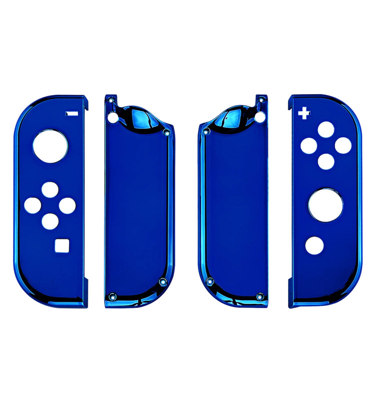 Glossy Shine Blue Chrome Front + Back Shells for Nintendo Switch Joycon & OLED
