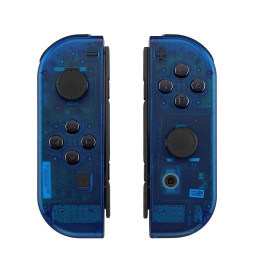 Clear Blue Matte Finish Front + Back Shells for Nintendo Switch Joycon & OLED