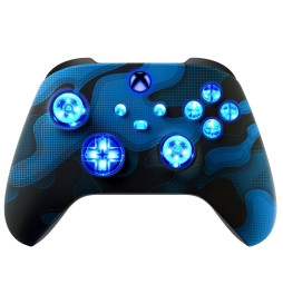 MODS + LEDs Camo Blu Rapid Fire Wireless Modded Controller for Xbox Series X S