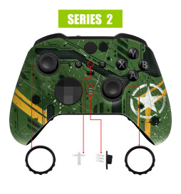 Soft Touch Army Mecha Front Shell compatible with Xbox Elite Series 2 Controller