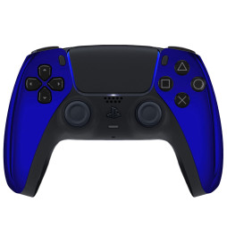 Blue Chrome Pro V4 Modded + 4 Paddles Silent Modz Wireless Controller for PS5