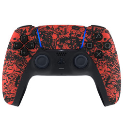 Red Skulls Pro V4 Modded+4 Paddles Silent Modz Wireless Controller for PS5