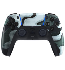 White Digital Camo Pro V4 Modded+4 Paddles Silent Modz Controller for PS5
