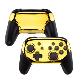 Glossy Shine Gold Chrome Front + Back Shells for Nintendo Switch Pro Controller
