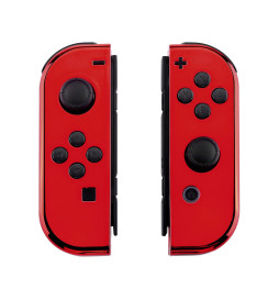 Glossy Shine Red Chrome Front + Back Shells for Nintendo Switch Joycon & OLED