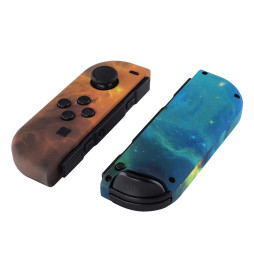 Soft Touch Gold Nebula Front + Back Shells for Nintendo Switch Joycon & OLED