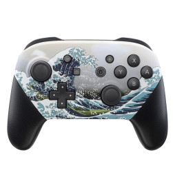 Soft Touch Great Wave Front + Back Shells for Nintendo Switch Pro Controller