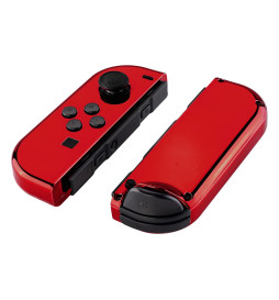 Glossy Shine Red Chrome Front + Back Shells for Nintendo Switch Joycon & OLED