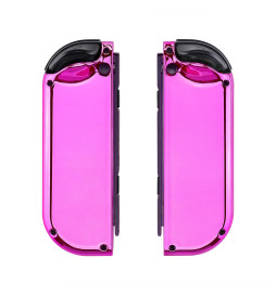 Glossy Shine Pink Chrome Front + Back Shells for Nintendo Switch Joycon & OLED