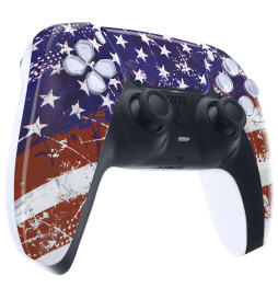 Glossy USA Flag Faceplate Front Shell Case compatible with PS5 Controller
