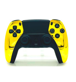 Gold Chrome Click Triggers + V4 MOD + 4 Paddles Silent Modz Controller for PS5