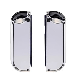 Glossy Shine Silver Chrome Front + Back Shells for Nintendo Switch Joycon & OLED