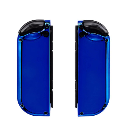 Blue Switch Shell Glossy Shine Blue Chrome Front + Back Shells for Nintendo Switch Joycon ...