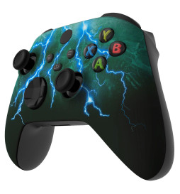 Green Lightning Soft Touch Faceplate Shell Case For Xbox Series X/S Controller