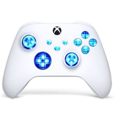 White Silent Modz LED Controller Trigger Stop Grips for Xbox Series XS One PC