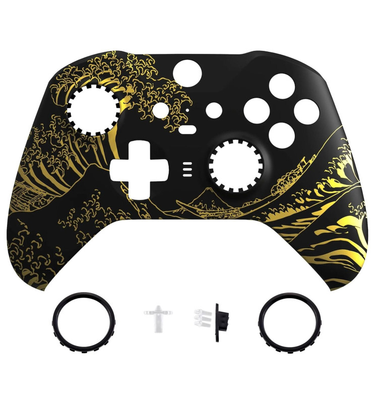 Golden Wave Front Shell Faceplate Case Custom for Xbox Elite Series 2 Controller