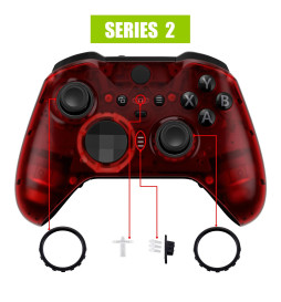 Clear Red Front Shell Faceplate Case Custom for Xbox Elite Series 2 Controller