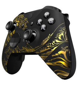 Golden Wave Front Shell Faceplate Case Custom for Xbox Elite Series 2 Controller