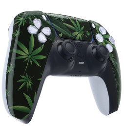 Weed Leaf Faceplate Shell Modded Touchpad Case For PlayStation 5 Controller PS5