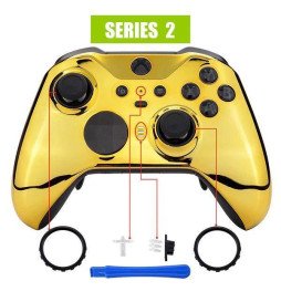 Chrome Gold Front Shell Faceplate Case Custom for Xbox Elite Series 2 Controller