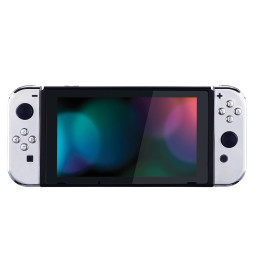 Glossy Shine Silver Chrome Front + Back Shells for Nintendo Switch Joycon & OLED