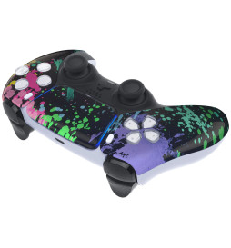 Glossy Watercolor Splash Front Shell Case compatible with PS5 Controller
