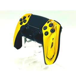 Gold Chrome Click Triggers + V4 MOD + 4 Paddles Silent Modz Controller for PS5