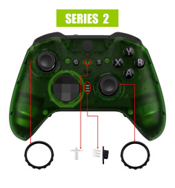 Clear Green Front Shell Faceplate Case Custom for Xbox Elite Series 2 Controller