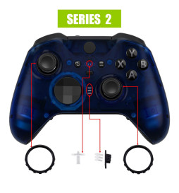 Clear Blue Front Shell compatible with Xbox Elite Series 2 Controller